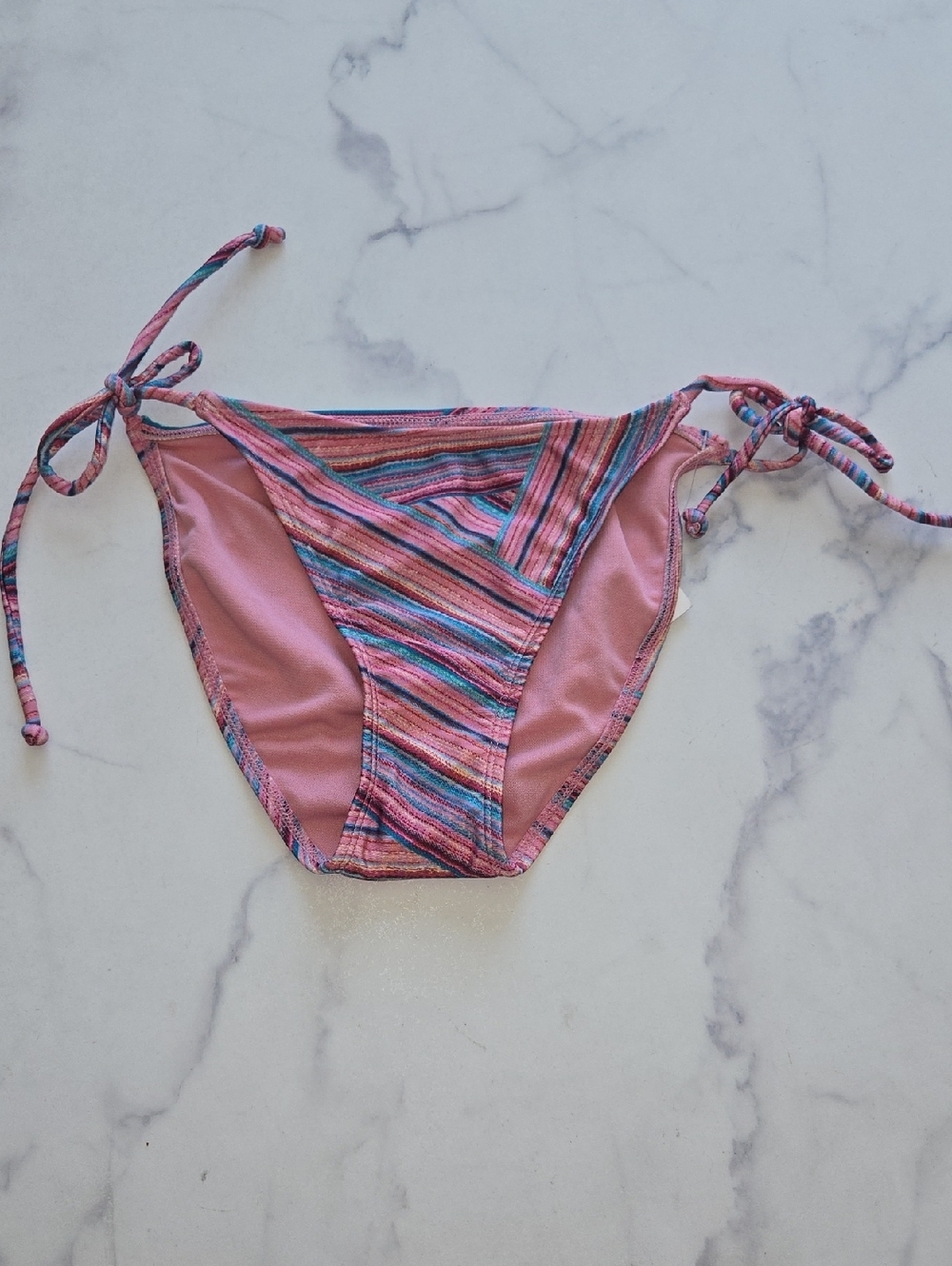 Salt + Cove Under Wraps Striped Side Tie Hipster Swim Bottom Swimsuit Size S NWT - Picture 3 of 10